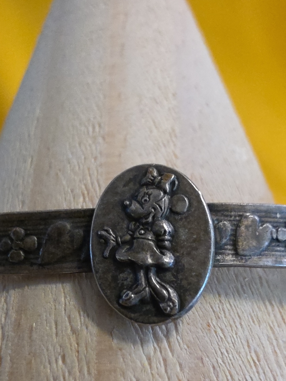 Vintage Minnie Mouse Small Silver-Tone Bracelet ▪︎ Marked © Walt Disney Prods